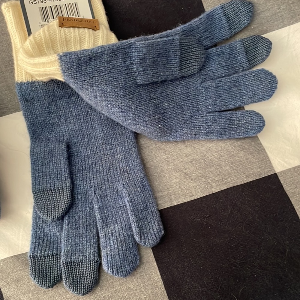 Pendleton Luminaria Blue Wool Hat And Texting Glo… - image 3